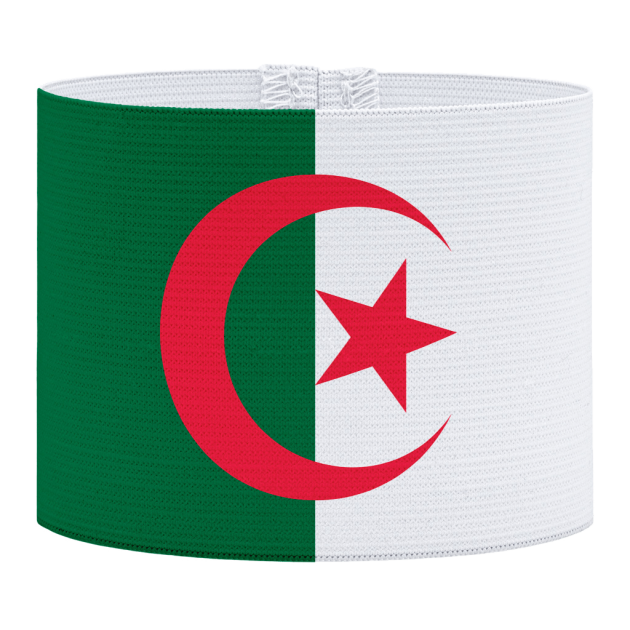Algerije aanvoerdersband,, voetbal, Aanvoerdersband, aanvoerdersband specialist, de aanvoerdersband specialist, hockey, volleybal, met klittenband aansluiting, met standaard stiknaad, gepersonaliseerde aanvoerdersband, aanvoerdersband kopen, aanvoerdersband ontwerpen, aanvoerdersband bedrukken