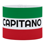 Capitano aanvoerdersband, Italiaanse aanvoerdersband, aanvoerdersband in het Italiaans , voetbal, Aanvoerdersband, aanvoerdersband specialist, de aanvoerdersband specialist, hockey, volleybal, met klittenband aansluiting, met standaard stiknaad, gepersonaliseerde aanvoerdersband, aanvoerdersband kopen, aanvoerdersband ontwerpen, aanvoerdersband bedrukken