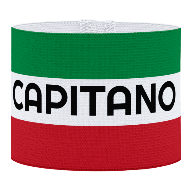 Capitano aanvoerdersband, Italiaanse aanvoerdersband, aanvoerdersband in het Italiaans , voetbal, Aanvoerdersband, aanvoerdersband specialist, de aanvoerdersband specialist, hockey, volleybal, met klittenband aansluiting, met standaard stiknaad, gepersonaliseerde aanvoerdersband, aanvoerdersband kopen, aanvoerdersband ontwerpen, aanvoerdersband bedrukken