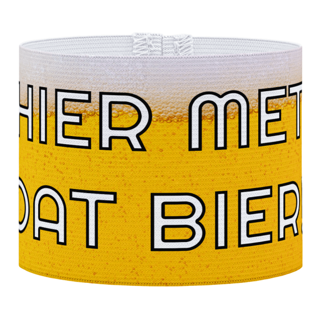 bier achtergrond, hier met dat bier, voetbal, Aanvoerdersband, captain armband specialist, de aanvoerdersband specialist, hockey, volleybal, met klittenband aansluiting, met standaard stiknaad, gepersonaliseerde aanvoerdersband, aanvoerdersband kopen, aanvoerdersband ontwerpen, aanvoerdersband bedrukken